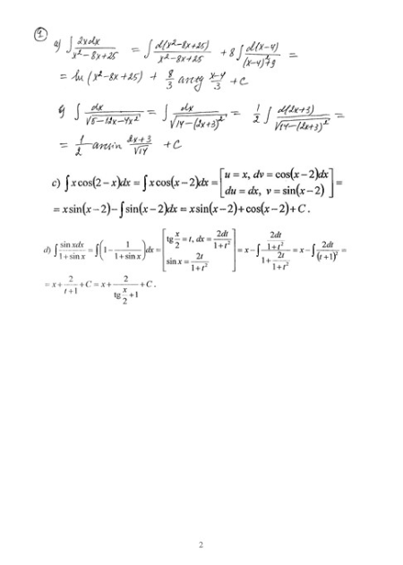 Высшая математика 2 семестр, Контрольная работа №2, вариант 262