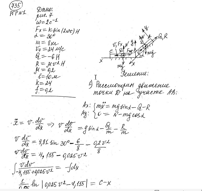 Теоретическая механика СамГТУ Часть 2 (Динамика)_задания и методические указания для расчётно-графических работ_сост._ В.С. Бородин, Е.С. Вронская, Г.А. Игнатов, Г.В. Павлов, Л.И. Фридман,2009, РГР 1, вариант 601-996