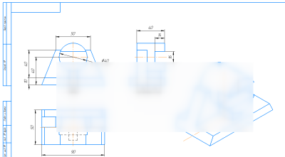Начертательная геометрия СГАСУ (АСА) (Построение трех видов + изометрия)