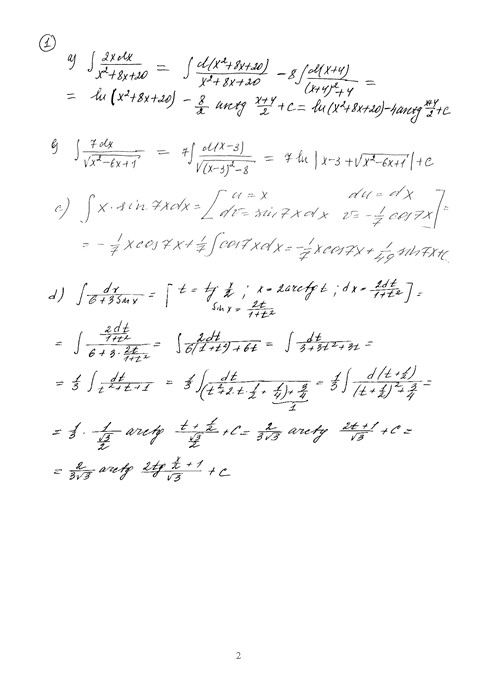 Высшая математика 2 семестр, Контрольная работа №2, вариант 101